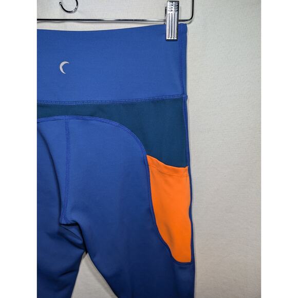 Zyia Active Womens Capri Leggings Sz 6-8 Blue Neon Orange Pockets Athleisure - Picture 3 of 6